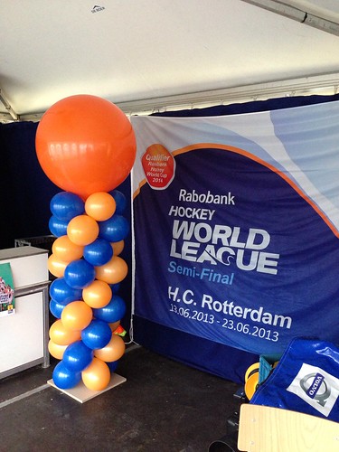  Ballonpilaar Breed Rond Hockey World League 2013 Rotterdam