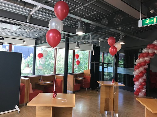  Tafeldecoratie 3ballonnen Diplomauitreiking Hoge School Rotterdam