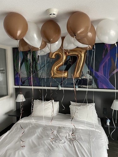  Heliumballonnen Folieballon Cijfer 27 Verjaardag <a href='http://www.rotterdamsballonnenbedrijf.nl/plaatsen/inntel' class='w3-text-indigo'>Inntel</a> Hotel Rotterdam