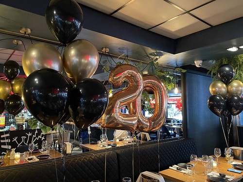  Tafeldecoratie 6ballonnen Folieballon Cijfer 20 Verjaardag The <a href='http://www.rotterdamsballonnenbedrijf.nl/plaatsen/oyster-club' class='w3-text-indigo'>Oyster Club</a> Rotterdam