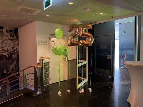  Tafeldecoratie 6ballonnen Gronddecoratie Bedrukt Folieballon Cijfer 25 Jubileum De Bok Roijers Gasseling Advocaten Panorama Zaal <a href='http://www.rotterdamsballonnenbedrijf.nl/plaatsen/inntel' class='w3-text-indigo'>Inntel</a> Hotel Rotterdam