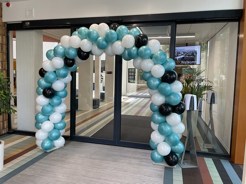  Ballonboog 6m Geslaagd Diplomering Diploma Uitreiking <a href='http://www.rotterdamsballonnenbedrijf.nl/plaatsen/hoornbeeck-college' class='w3-text-indigo'>Hoornbeeck College</a> Rotterdam