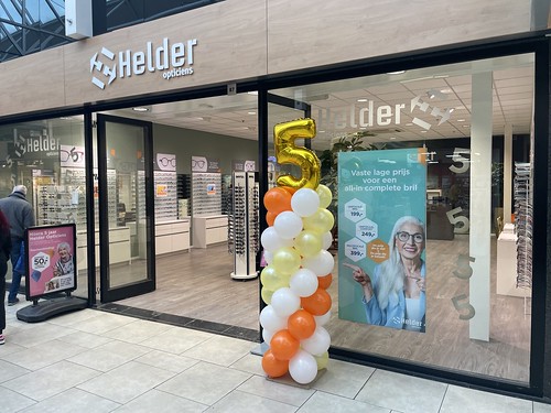  Ballonpilaar Folieballon Cijfer 5 Jubileum Helder Opticiens Keizerswaard Rotterdam